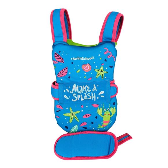 AQUA LEISURE SWIM SCHOOL MAKE A SPLASH BLUE/GREEN SWIM VEST AGES 3-5 MAX 38LBS - Picture 1 of 7
